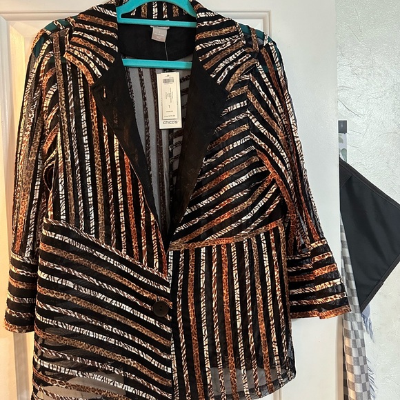 Chicos light weight see through blazer size 1 - Picture 3 of 7